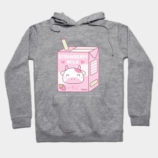 Cute Strawberry Milk Packet With Cow Mascot Hoodie